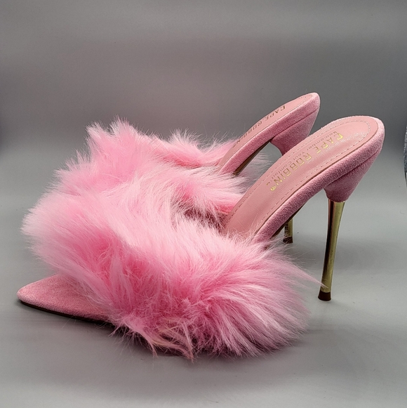 Cape Robbin Fuji Pink Fur High Heels - Picture 3 of 12